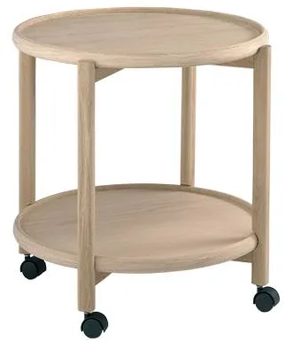 Thomsen Furniture Hudson carrello - Rovere/Rovere - Rovere laccato - Ø55 cm