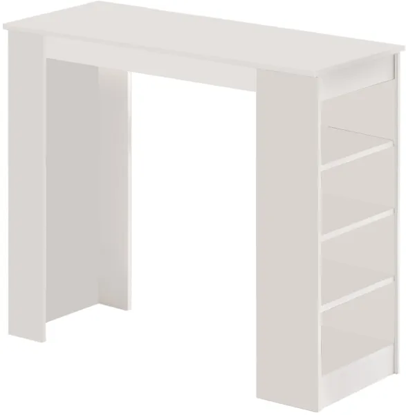 NORDVÄRK ST1 tavolo bar, con 3 ripiani - melamina bianca (120x51,6)