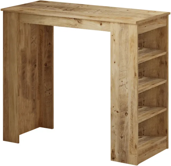 NORDVÄRK ST1 tavolo bar, con 3 ripiani - melamina naturale (120x51,6)