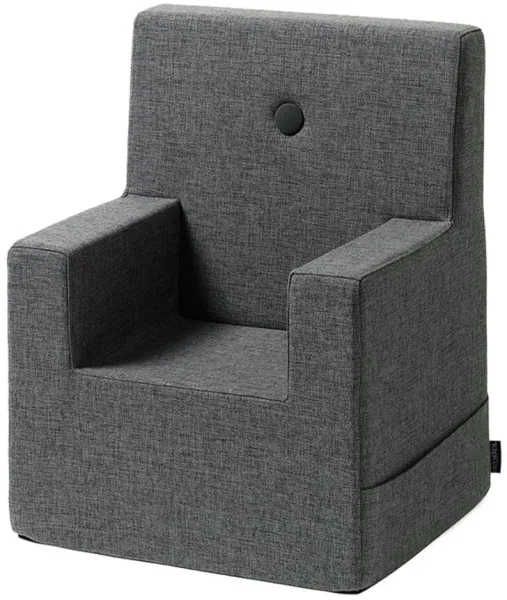 Sedia per bambini XL - grigio scuro/grigio nero con bottone
