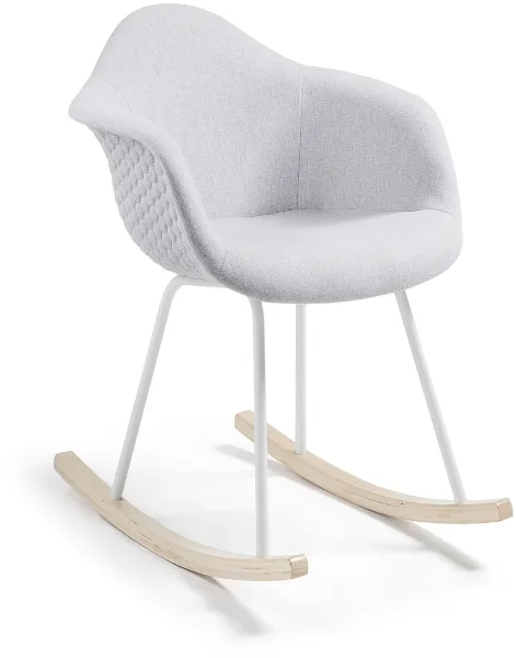 Kevya, Sedia a dondolo, grigio/naturale, tessuto