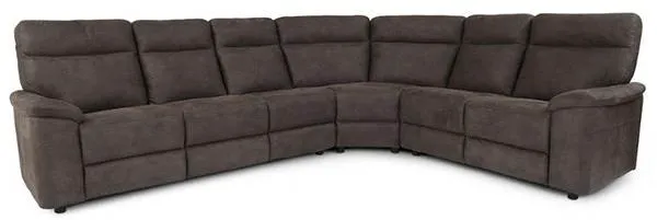 Divano angolare Hampton - tessuto grigio-marrone