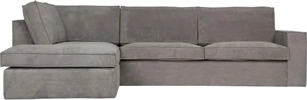 Thomas, Divano angolare sinistro, grigio, H92x283x197 cm