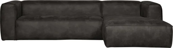 Bean, Divano angolare destro, nero, H73x175x305 cm, pelle