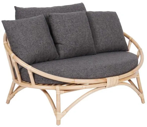 Muscat divano lounge 2 posti grigio scuro 127x102x70cm