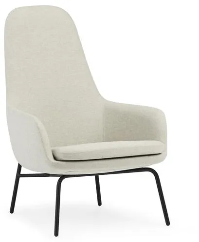 Normann Copenhagen Era Poltrona Alta Acciaio Nero/Main Line Flax MLF20