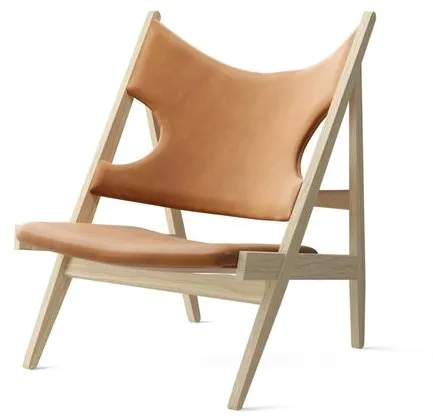 Audo Knitting Poltrona Imbottita Rovere Naturale/Dunes Cognac