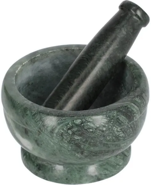 Cindea, Mortaio, verde, H8x13x13 cm, marmo