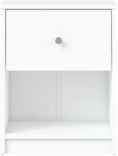 TVILUM May Comodino - legno bianco, con 1 cassetto e 1 vano